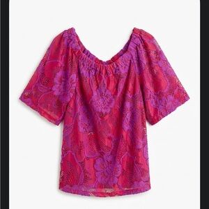 Elegant Lace Women Top - Purple and Pink